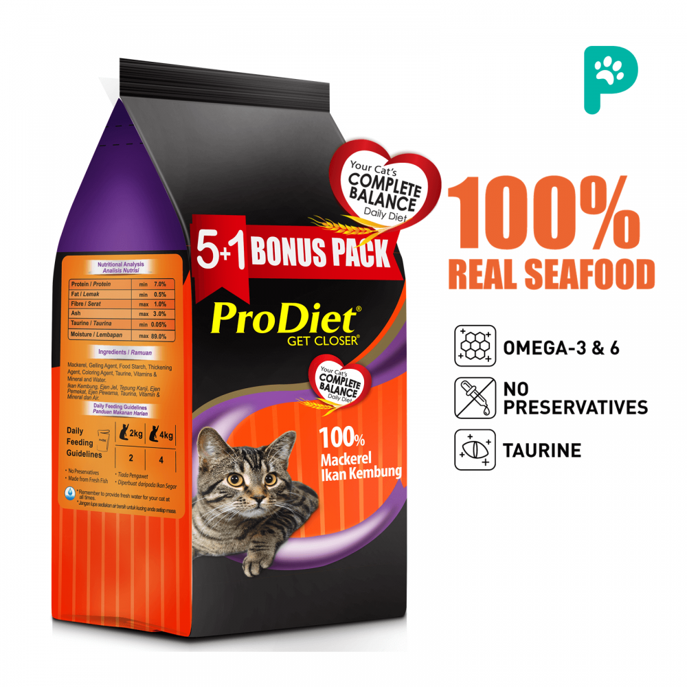 ProDiet Wet Cat Food Mackerel 85G 5+1 (Promo Pack)