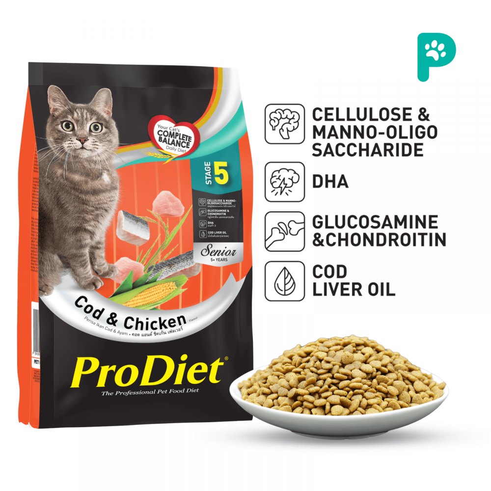 ProDiet 1.25KG Cod Chicken Dry Senior Cat Food