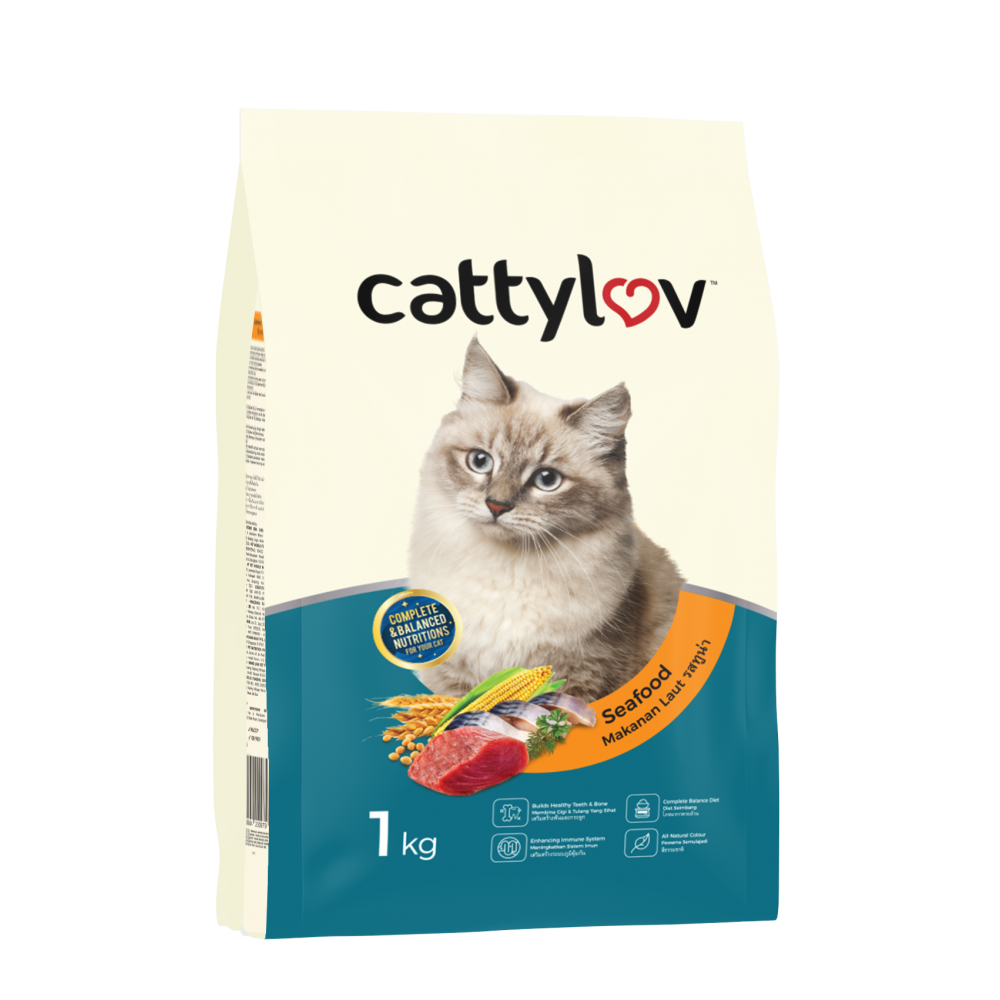 Cattyluv 1kg Dry Food - Seafood
